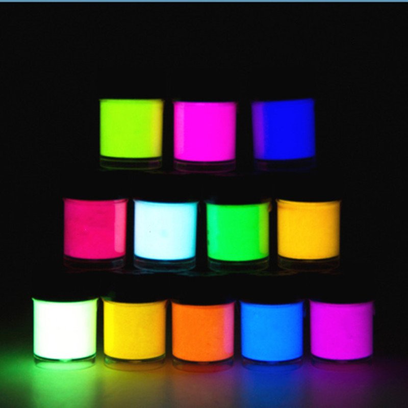 Long-lasting luminescent powder phosphor for cyan and other colors of rubber and resin