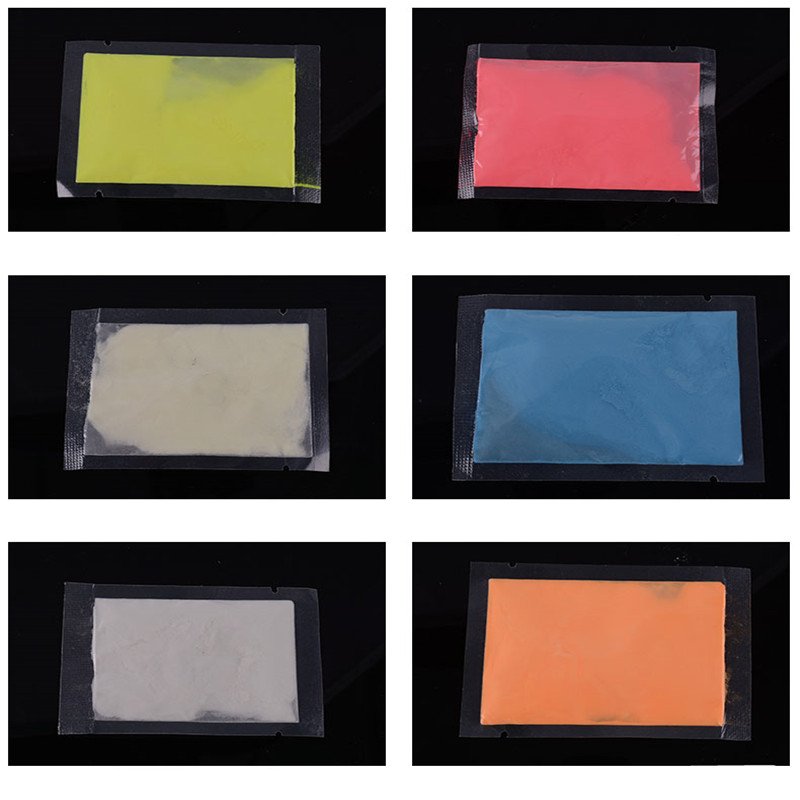 Long-lasting luminescent powder phosphor for cyan and other colors of rubber and resin