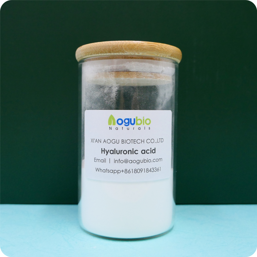 Aogubio Hyaluronic acid Cosmetic Raw Material 100% Organic Hyaluronic acid Skin Care Hyaluronic acid
