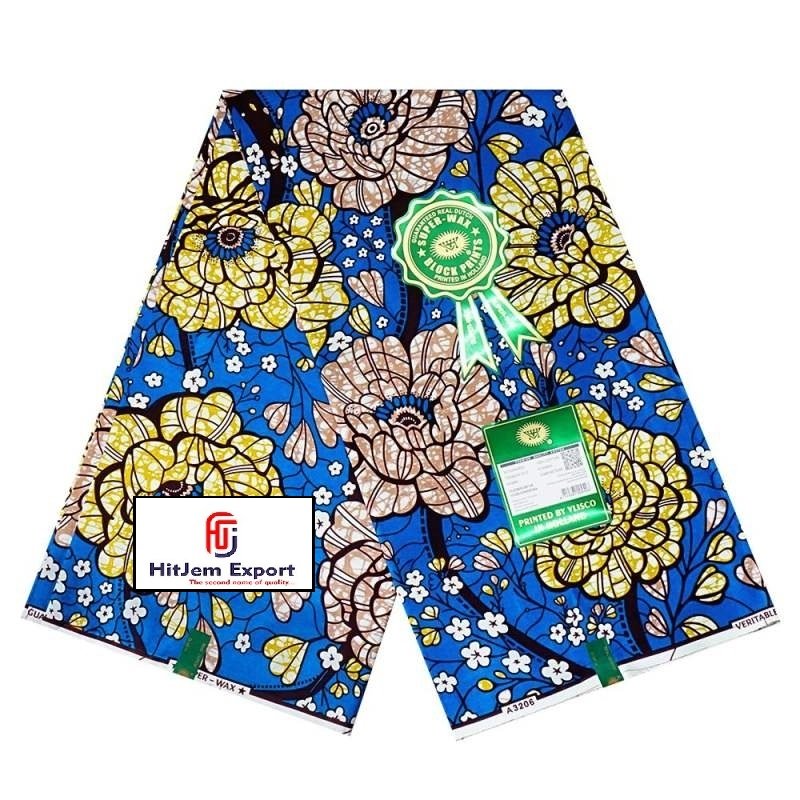 Vibrant African Wax Print Cotton Fabric Multicolour Cambric Design, Durable & Stylish, Great for USA UK GHANA Clothing & Crafts