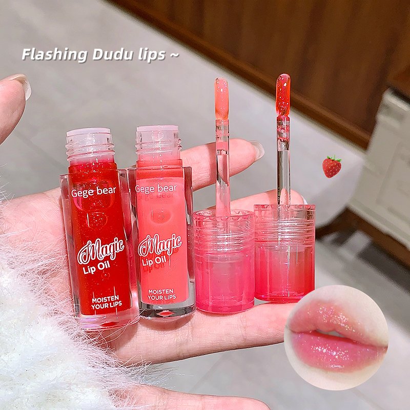 Gegebear Private Label Fruit Extract Lipstick Base Lip Care Oil Moisturizing Water Gloss Mirror Glaze Overlay Shiny Lip Oil