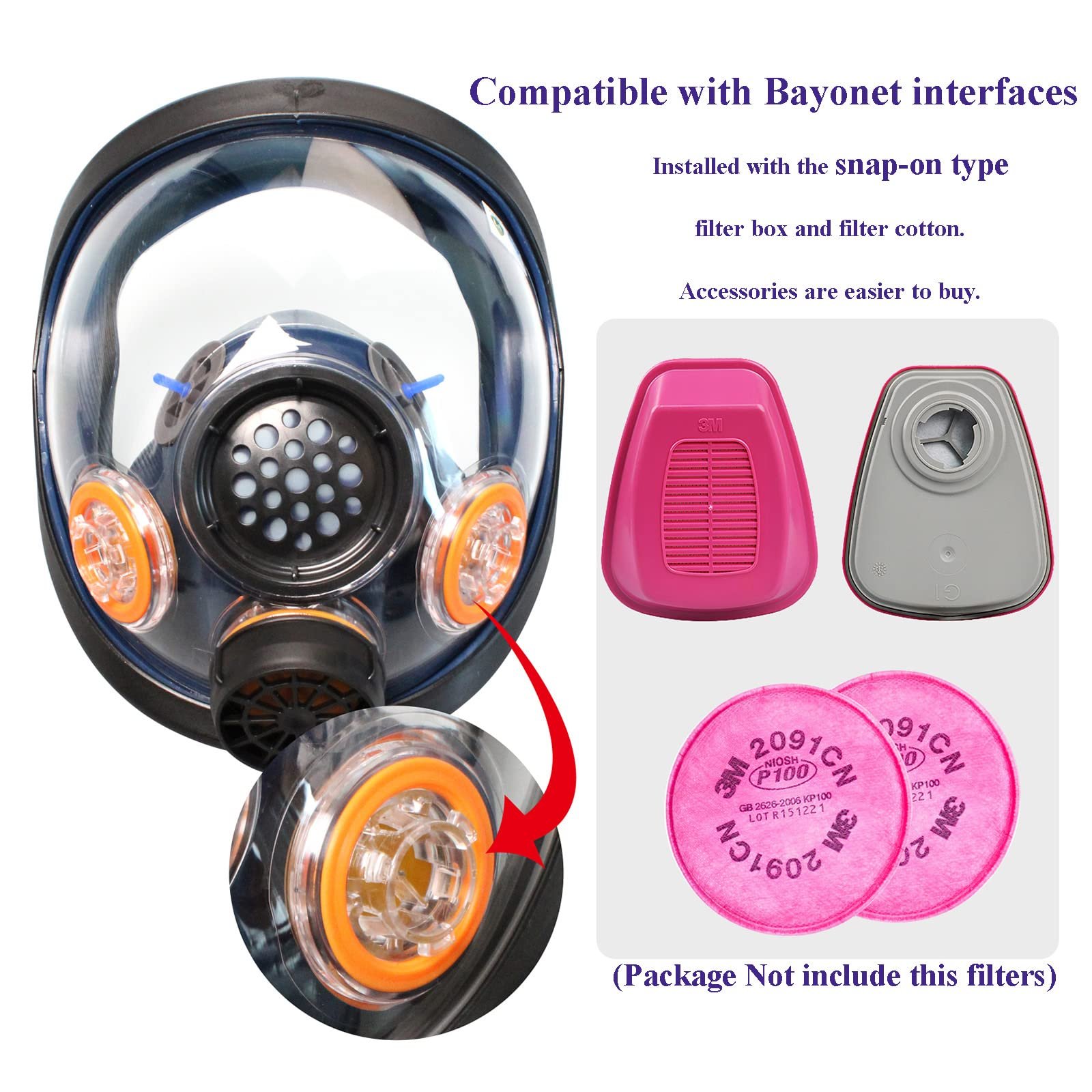 CNSTRONG Gas Mask Chemical Activated Carbon Cartridge Anti Dust Painting full face rubber protect face mask