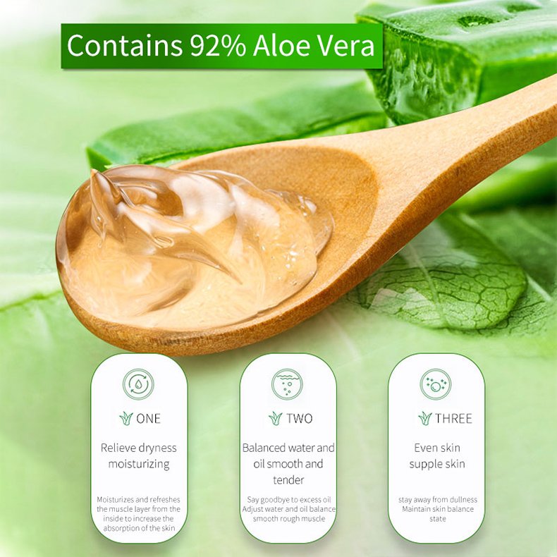 Chemical free Aloe Vera Gel Silicone-free Moisturizing & Hydrating and Allantoin &Hyaluronic acid Pure Aloe Vera Gel 100 Natural
