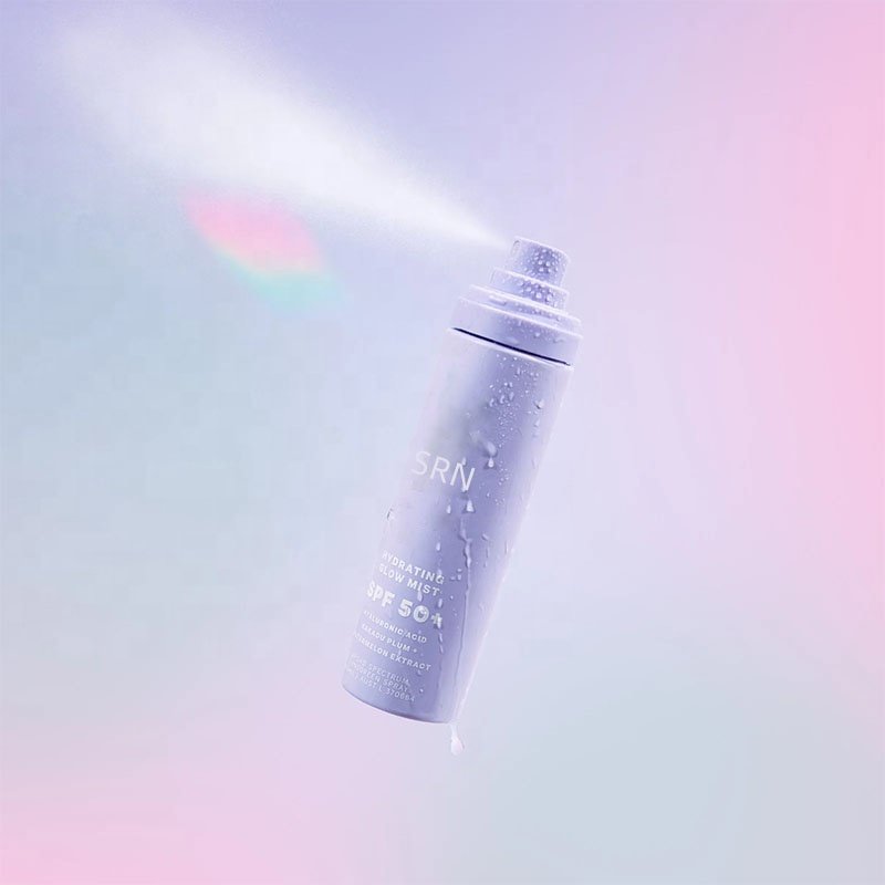 Custom Logo SPF 50 Mineral Sunscreen Spray Brightening Antioxidant Sun Protection Mist No White Cast Sunscreen