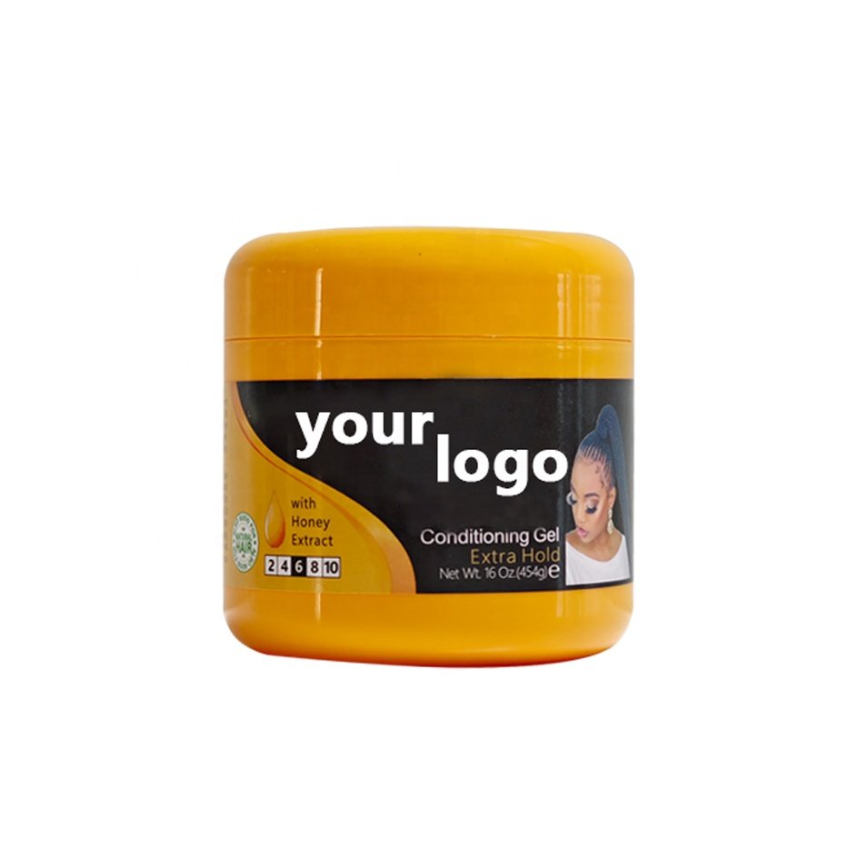 Private label SALON SIZE 16oz hair shine jam Conditioning Gel braid gel edge control For 4C Hair as good quality as shin jam