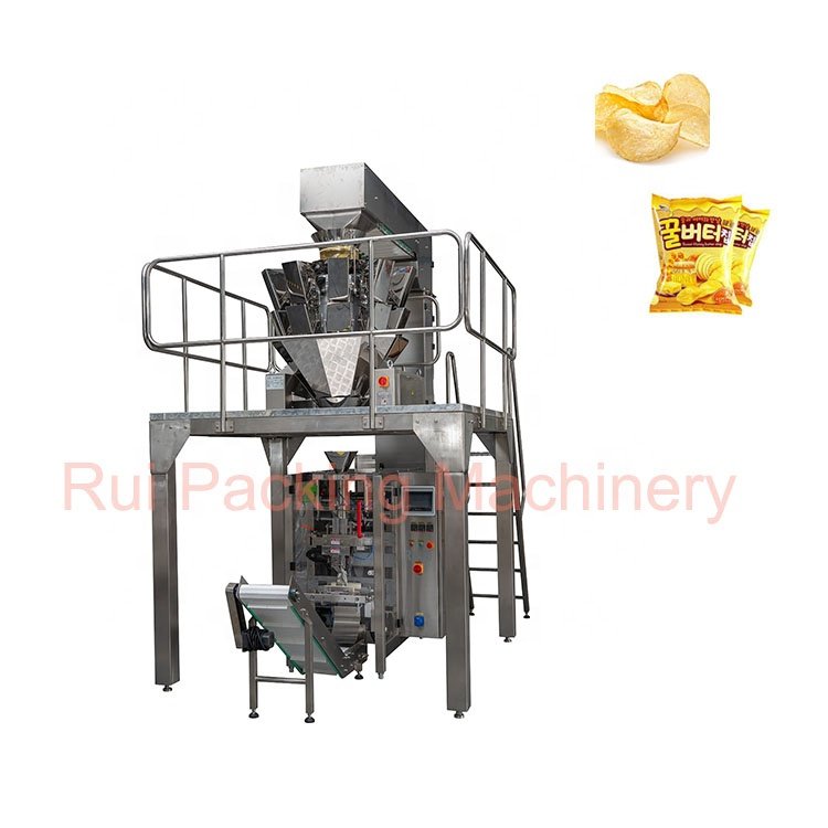 Vertical VFFS Packaging Machine for Organic Gluten-Free Foods for Banana Chips Chin Chin Wrapping Filling Plastic Pouches Films