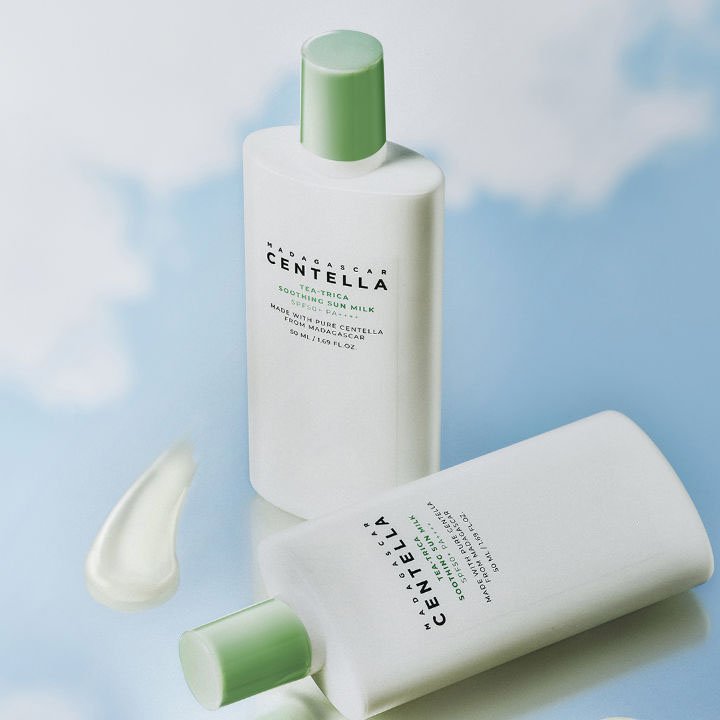 Korea cosmetic wholesale SKIN -1004 Madagascar Centella Tea-Trica Soothing Sun Milk 50ml SPF 50+ pa+++