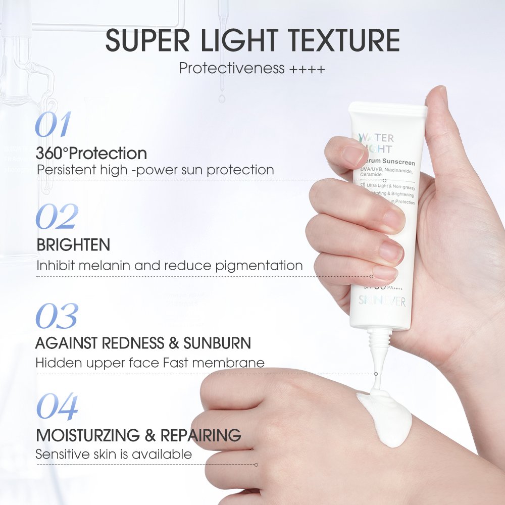 Aloe-Infused Mineral Water Light Serum Ultra-Light Non-Greasy Face Lotion 50 Sunblock Cream Dry Hydrating Herba SKINEVER
