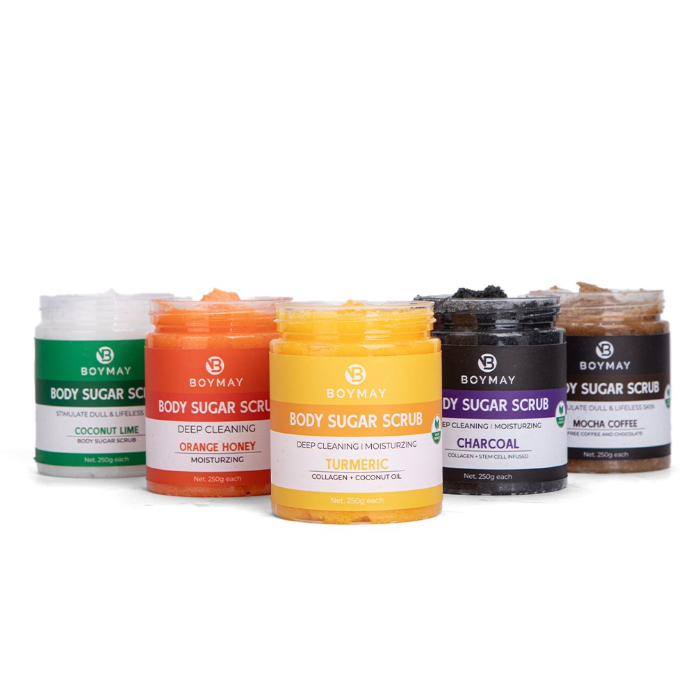 Full Body Glowing Skin Hydrating Skin Deeply Moisturize Coconut Oil Turmeric Sugar Body Scrub For Adult