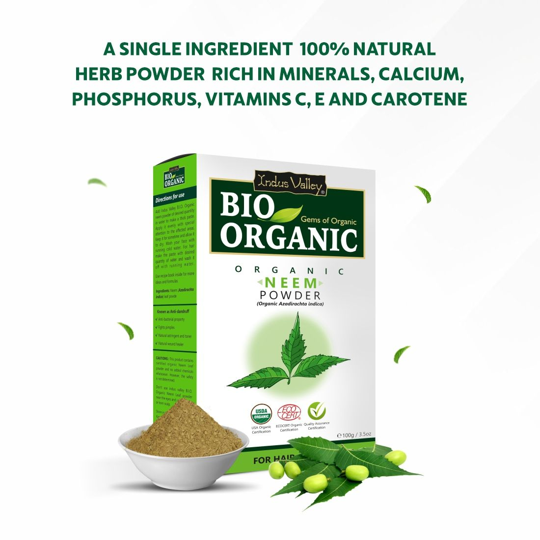 100% Natural Neem Leaf Powder and Multani Mitti Powder Combo Herbal multani mud wholesale Bio Organic Hair Color OEM