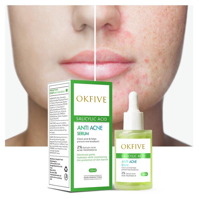 Anti Acne Serum Organic Vegen Facial Skin Care Soothing Salicylic Acid Oil Lightening Skin For Face Anti Acne Serum