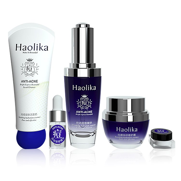 High Quality Natural Organic Face Care Anti-acne Oil control Serum Oil Whiten Cream Skincare Rich Aloe Skin care Set