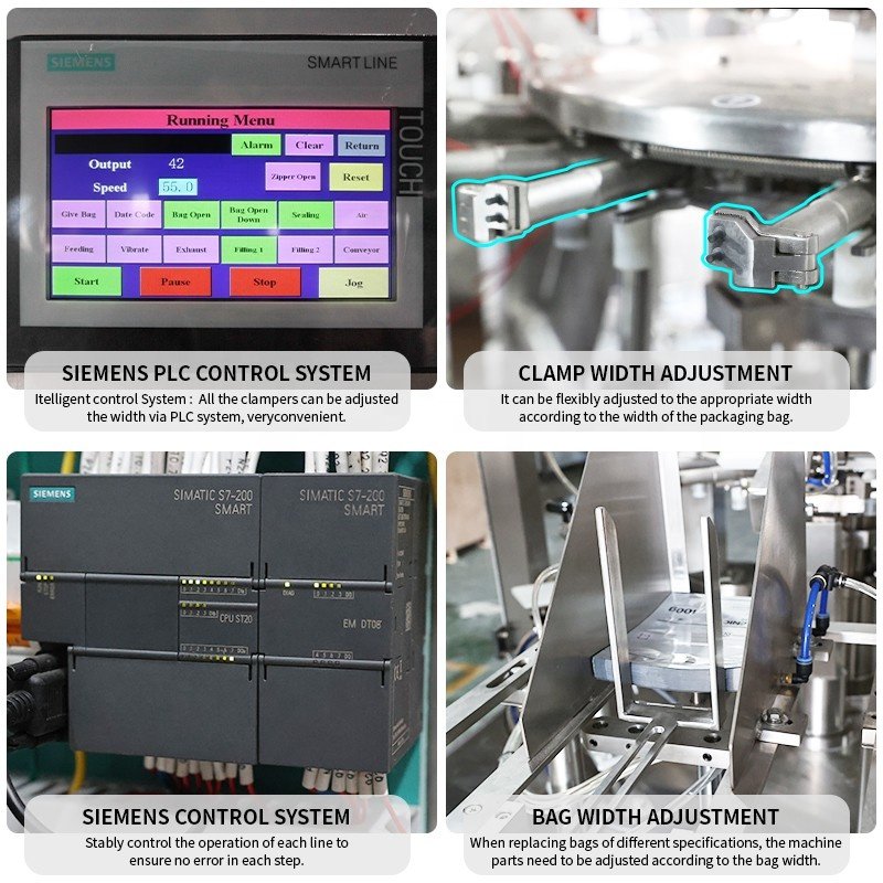 Efficient Nuts Filling And Pet Food Almond Cashew Animal Feed Organic Fertilizer Seed Banana Chips Pouch Bag Packing Machine