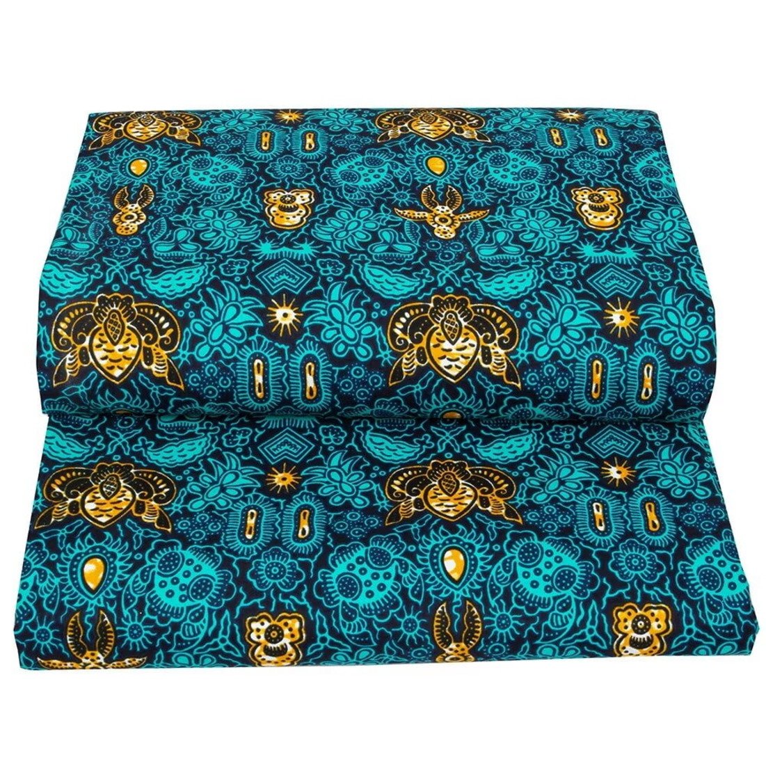 High Quality African Culture Patterns Wax Printed Cotton Fabric Vibrant Design Textile Crafts 120gsm Weight