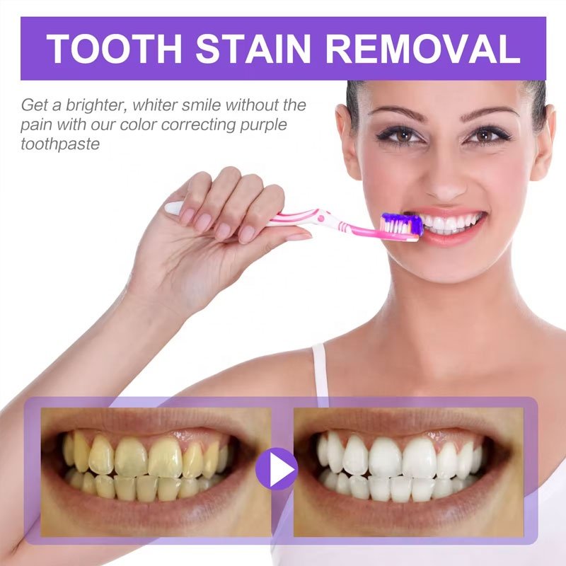 Beauty V34 Color Corrector Toothpaste fresh breath Teeth & Gums & Fresh removal Alcohol-Free Purple Toothpaste Serum