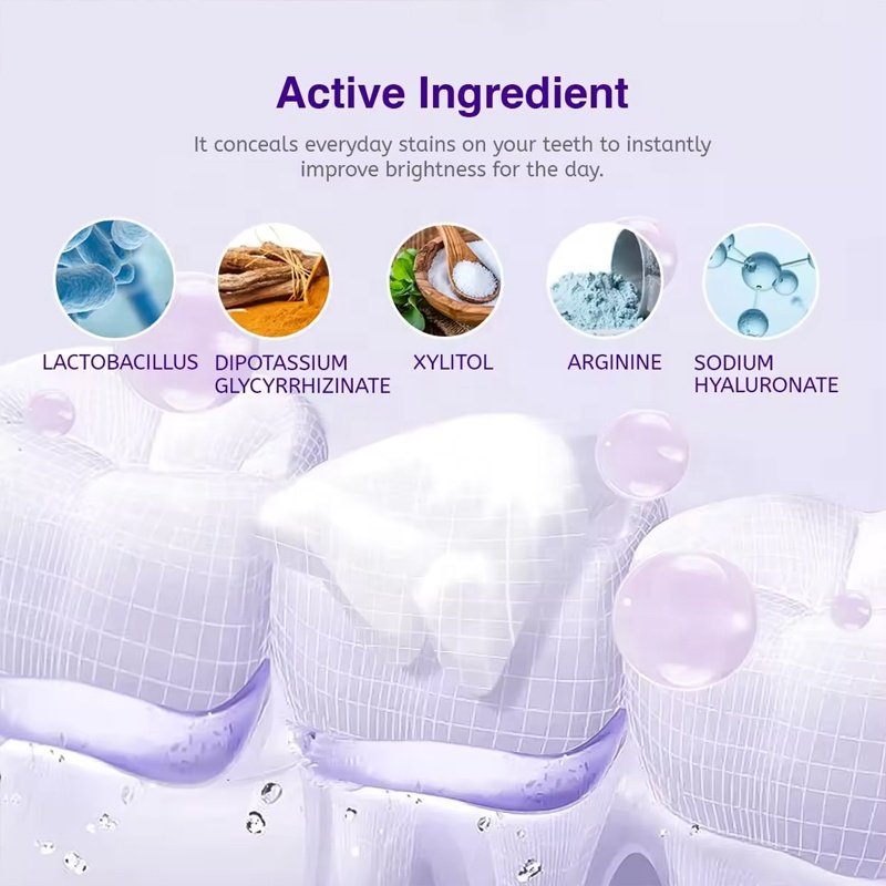 Beauty V34 Color Corrector Toothpaste fresh breath Teeth & Gums & Fresh removal Alcohol-Free Purple Toothpaste Serum