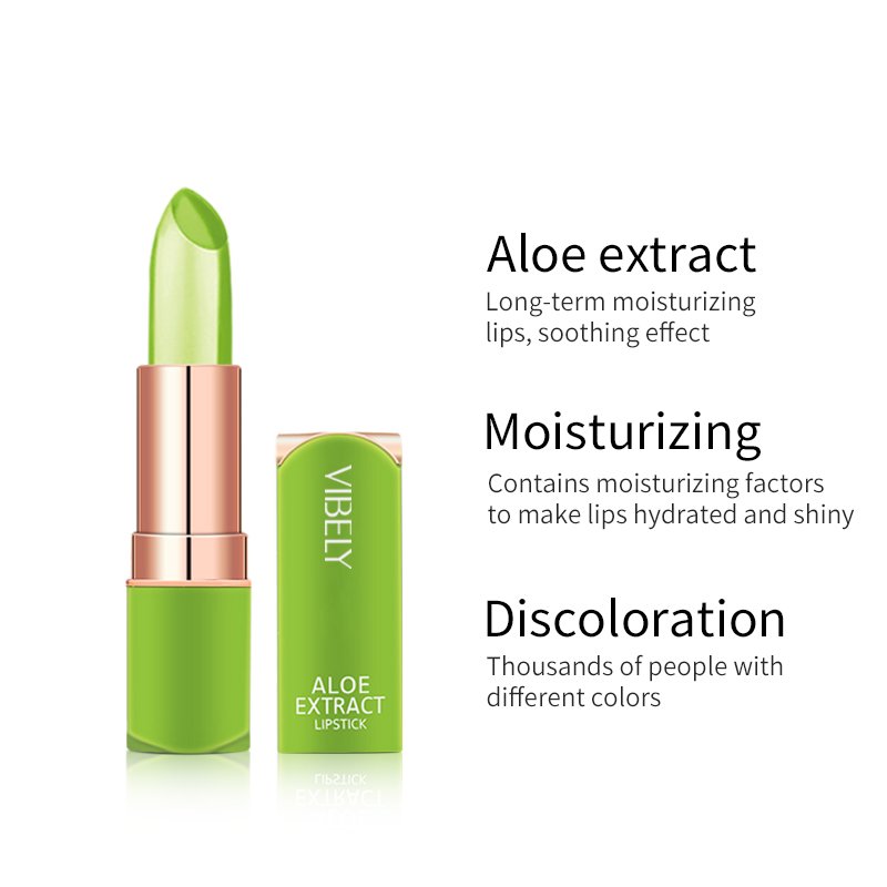 Lip Cosmetics Waterproof Moisturizing Temperature Change Lipstick Aloe Vera Jelly Lip Balm