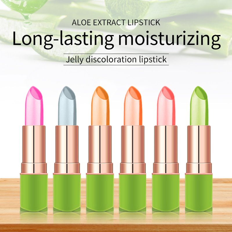 Lip Cosmetics Waterproof Moisturizing Temperature Change Lipstick Aloe Vera Jelly Lip Balm