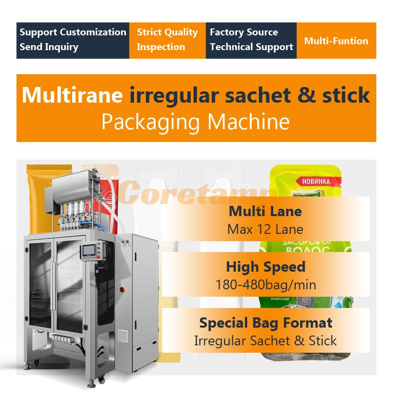Automatic 4 side sealing liquid packing machine vertical multi track sachet organic extra virgin olive oil packing machine