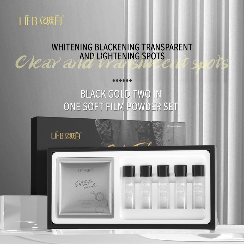 Black gold two in one soft film powder set cosmetics beauty products skincare skincare products