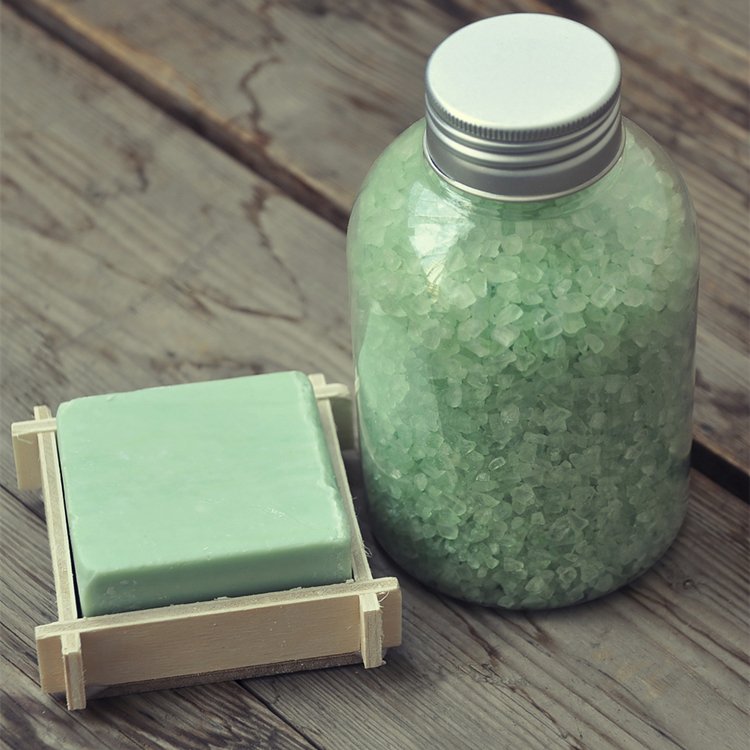 Organic bath salt packaging pure nature Lavender bath salt crystals Spa foot soak foot bath salt