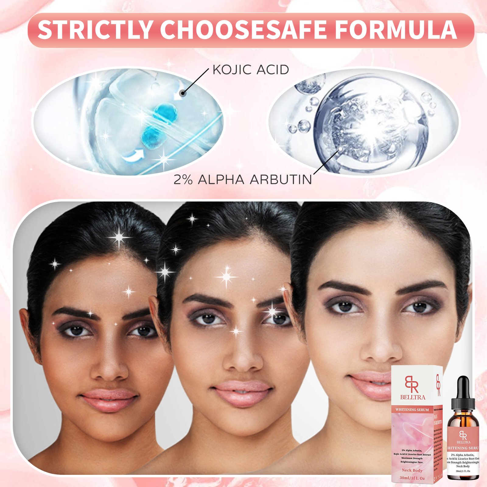 BELLTRA WHITENING SERUM Whitening, brighteningand moisturizing body serum turmeric visage vit c serum aha 30ml