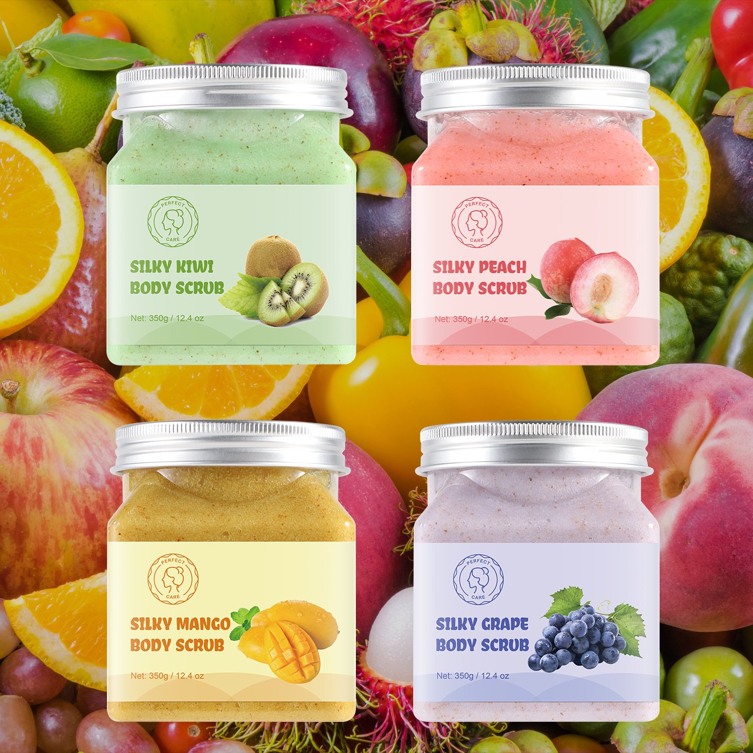 Perfectcare Private label fruit body scrub cleans and smooths exfoliating sea salt foaming body scrub