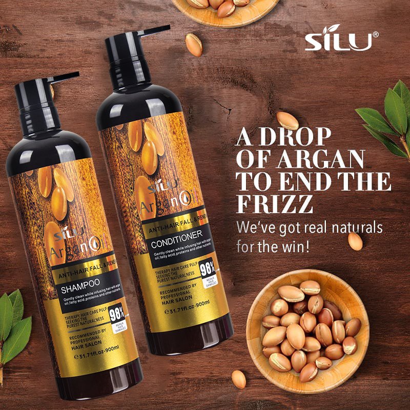 Argan Oil Custom Logo Oem Anti Hair Fall Private Label Biotin Organic Oily Hair Shampoo And Conditioner Set