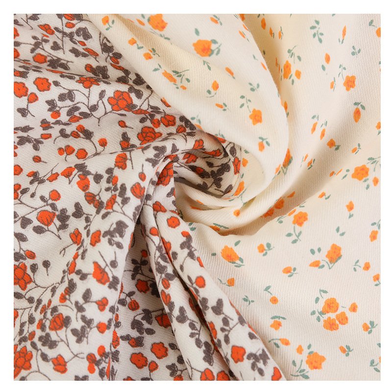 wholesale Custom floral printing dyeing linen 40x40+40D 133*72 1/1 pure cotton poplin voile fabric for shirt/garment/