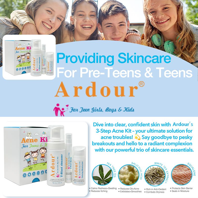 OEM oil skin care set with Face Wash Acne Serum Calming Face Moisturizer Complete Skin Care Set for Teen Girls Boys