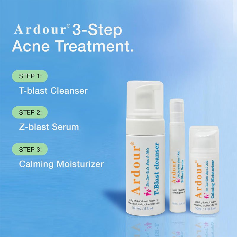 OEM oil skin care set with Face Wash Acne Serum Calming Face Moisturizer Complete Skin Care Set for Teen Girls Boys