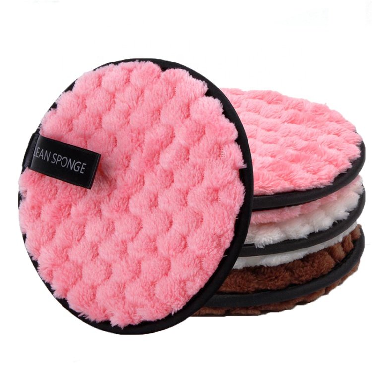 Customized Logo Organic Eco Friendly Washable microfiber pad makeup remover Reusable Cotton Facial Cleaning Makeup Remover Pads