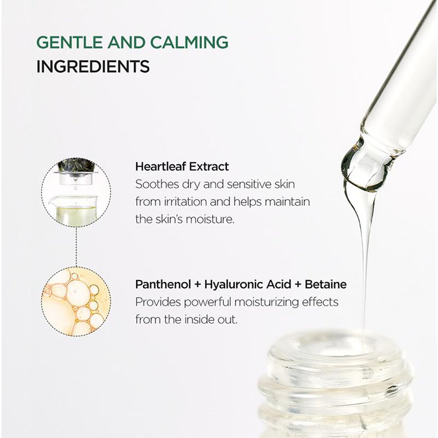 Sanlivna Hearleaf 80% Moisture Soothing Ampoule Calms and soothes skin 30ml Essence Facial Soothing Sensitive Skin serum oil