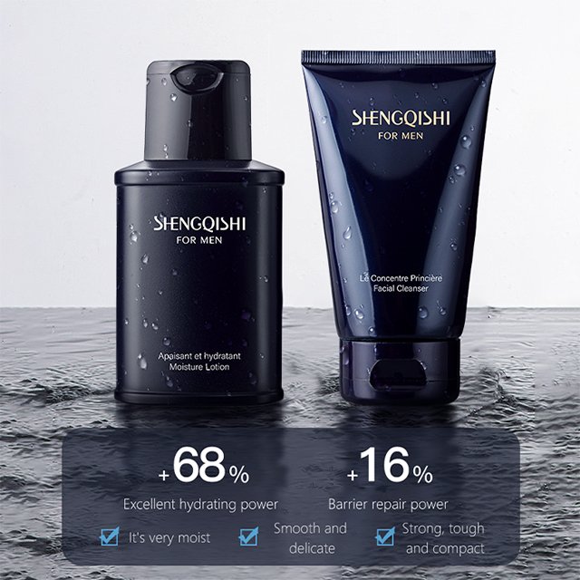 OEM Men's anti aging hyaluronic acid facial cleanser face wash face lotion products skin care set