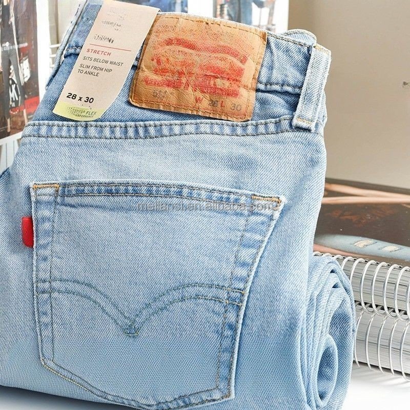 High End Jeans Classic Washed Straight Leg Black Jeans for Men's All Season OEM Service Knitted Denim Mid Silk Screen Printing
