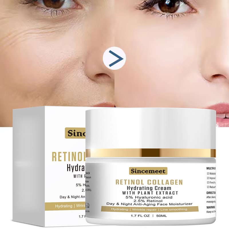 50ml Retinol Cream For Face Retinol And Collagen Moisturizer Day Night Use Anti-Aging Moisturizer For Women Men
