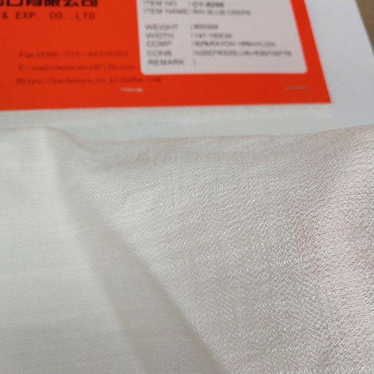Popular high quality and confortable fabric rayon nylon slub crepe fabric for dress
