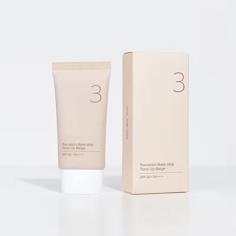 No.3 Natural Makeup Brightening Korea Skincare Porcelain Base-skip Tone Up Beige Powdery Finish Vegan Cream Sunscreen