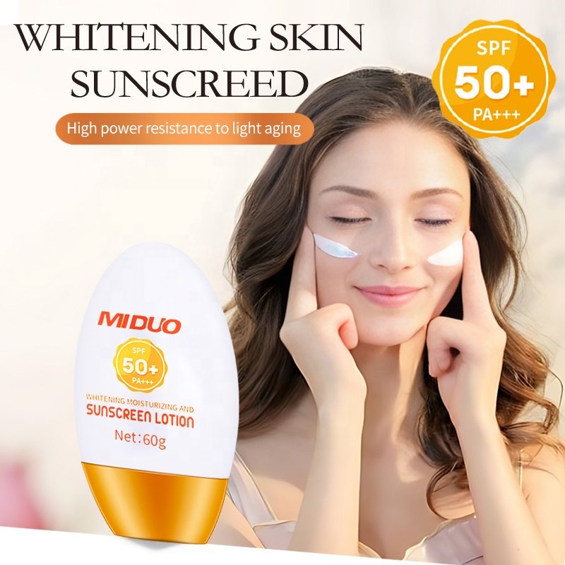 OEM Moisturizer Lightweight Daily Lotion Cheap Gel Based Face Cream No White Cast SPF 50 Sunscreen For Black Sensitive Skin