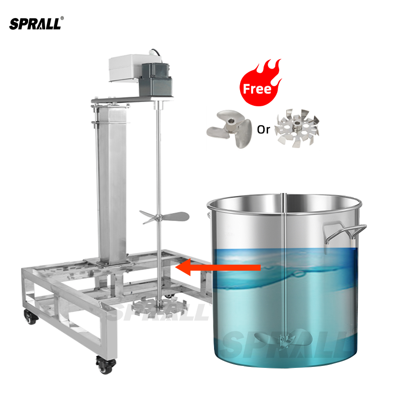 SPRALL Organic Solvents Chemical Agitator Cosmetic Food Water Based Adhesives Paint Oily Liquid Soap Electric Mixer Machine