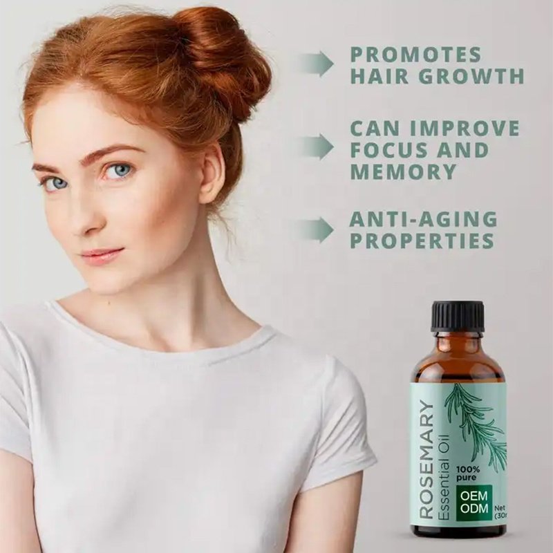 Private Label Vegan Moisturizing Dry Scalp Hair Skin Therapeutic Grade Natural Rosemary Essential Nourishing Anti-Dandruff Blue