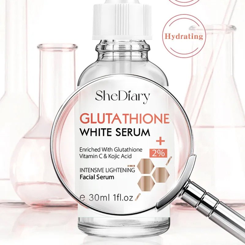 OEM SheDiary Hylonic Glutathione And Vitamin C For Face Serum Skin Whitening Repair Black Spot Glutathione Serum