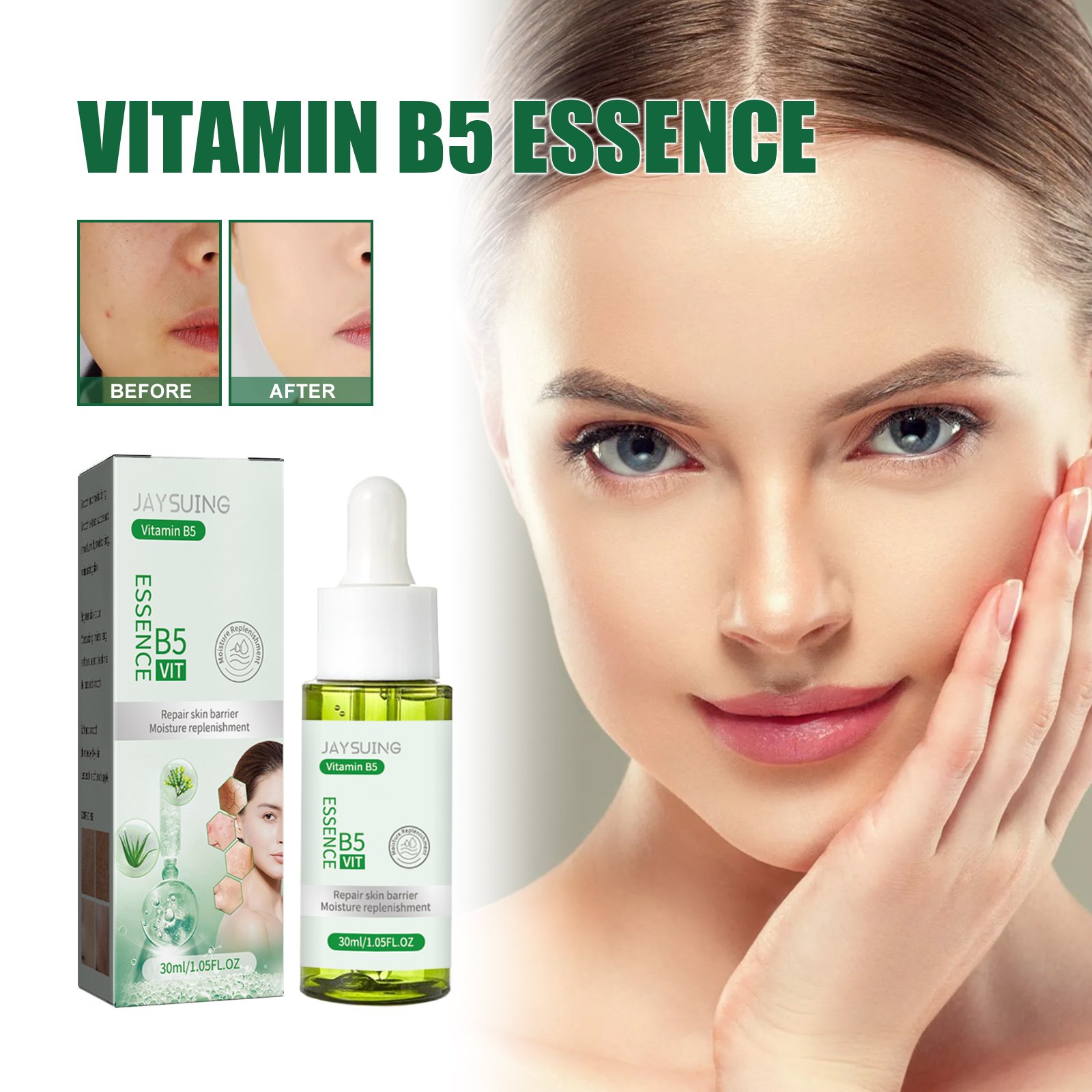 Jaysuing Hot Selling Wholesale Repair Soothe Moisturizing Shrink Pores Skin Rejuvenation Natural Organic Vitamin B5 Serum