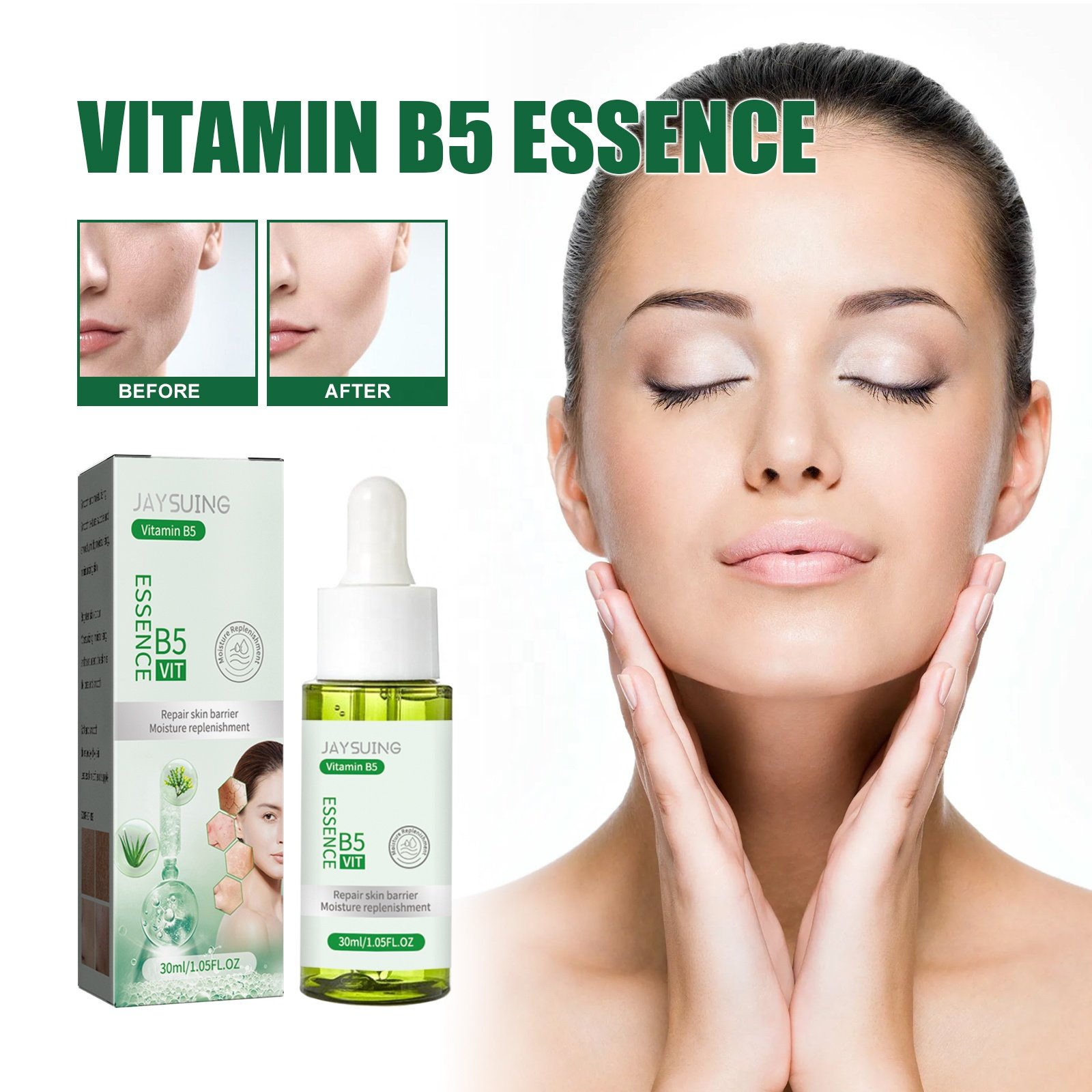 Jaysuing Hot Selling Wholesale Repair Soothe Moisturizing Shrink Pores Skin Rejuvenation Natural Organic Vitamin B5 Serum
