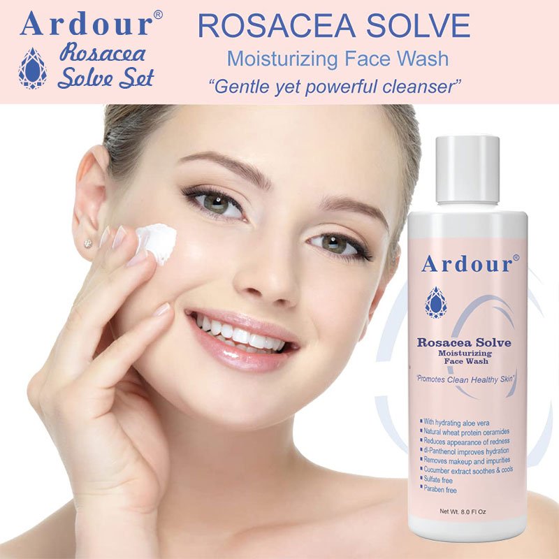 OEM skin care set ncludes Rosacea Cream, Serum and Moisturizing Face Wash Rosacea Solve Set Chamomile Extracts and Vitamin B5