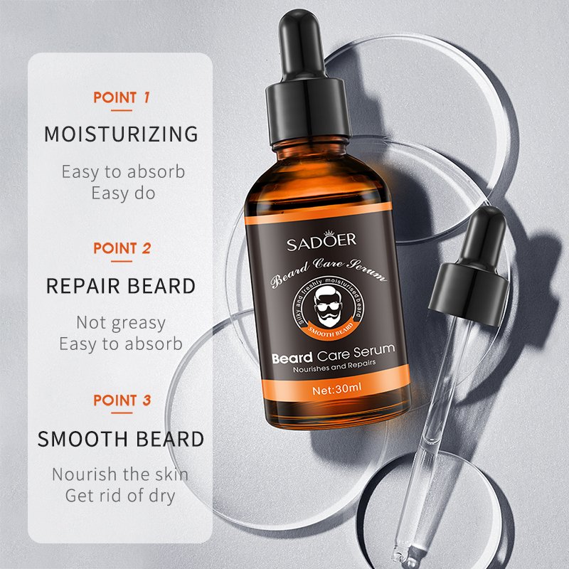 SADOER New Product Refreshing Not greasy 30ml Repairing Private Label Moisturizing Nourishing Beard Care Serum