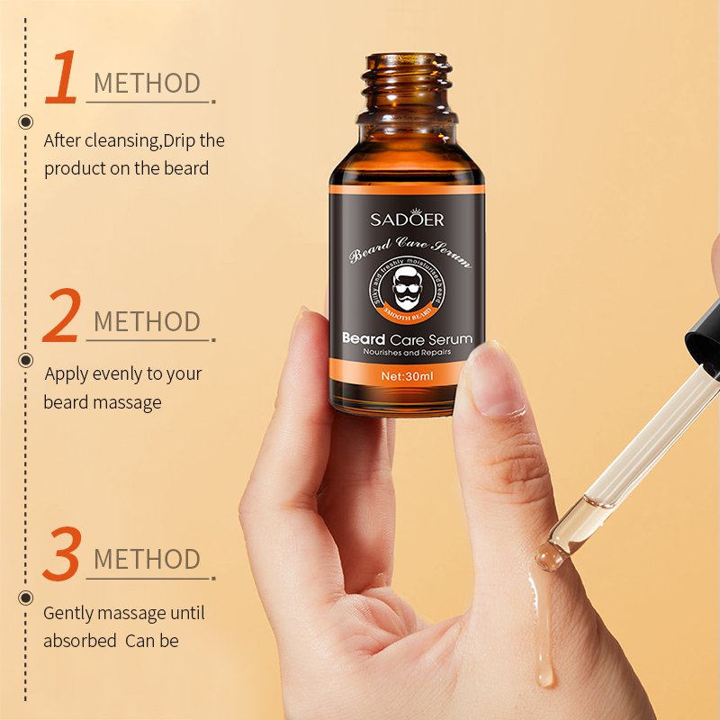 SADOER New Product Refreshing Not greasy 30ml Repairing Private Label Moisturizing Nourishing Beard Care Serum