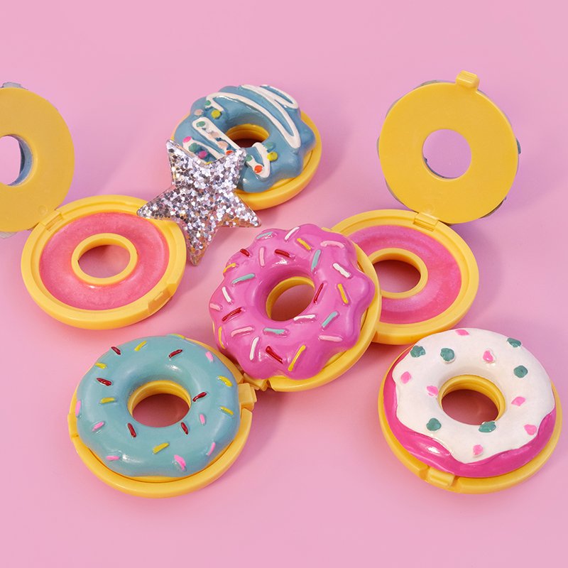 Lovely Gift Donut Cut Organic Moisturizing Lip Balm Private Label Round Container Packing for The Lip Balm Beauty Little Girls