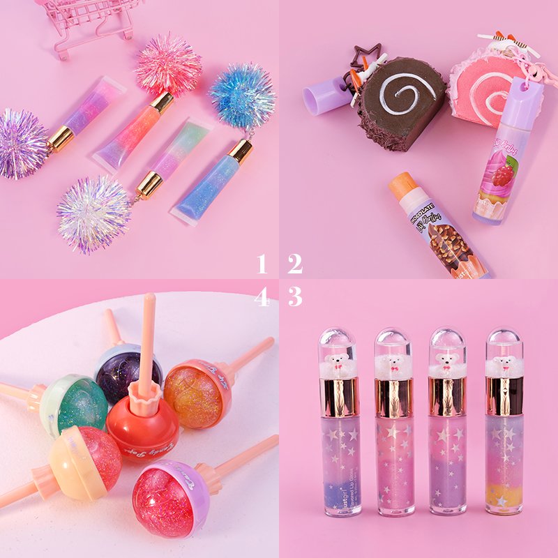 Lovely Gift Donut Cut Organic Moisturizing Lip Balm Private Label Round Container Packing for The Lip Balm Beauty Little Girls