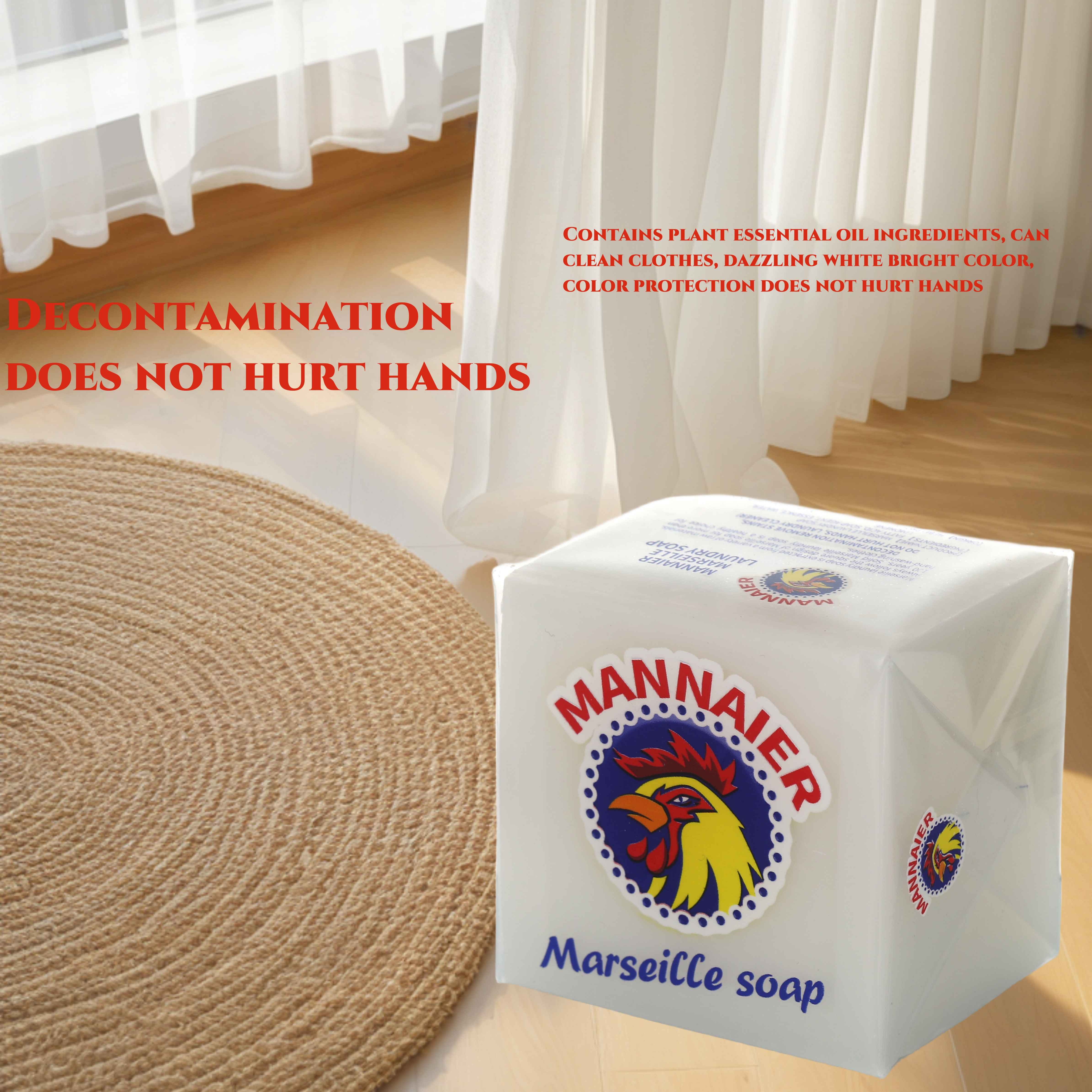 Italian 300g Marseille Laundry Soap Solid Chicken Head Design for Apparel Use